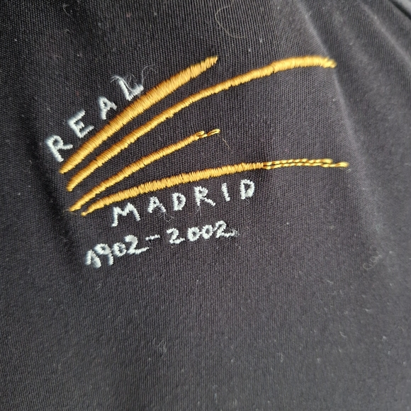 Vintage Real Madrid 2002 short sleeve adidas football training top mens medium - Picture 5 of 6